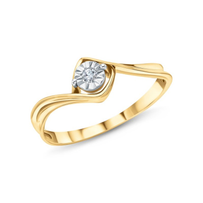 Золотое кольцо с бриллиантами природными