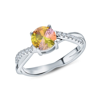 Серебряное кольцо с фианитами и алпанитом