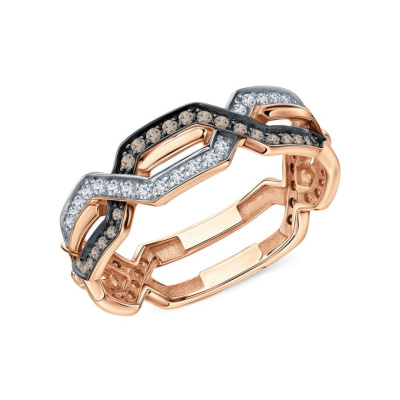 Золотое кольцо с бриллиантами природными