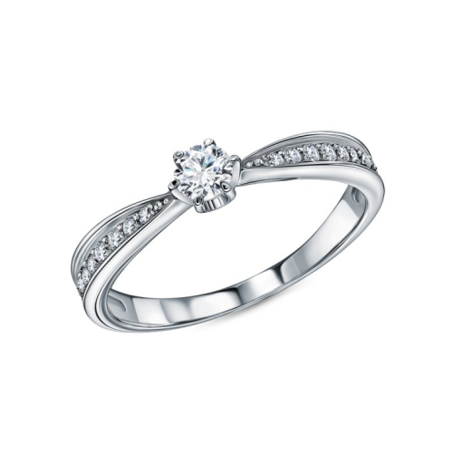 Золотое кольцо с бриллиантами природными