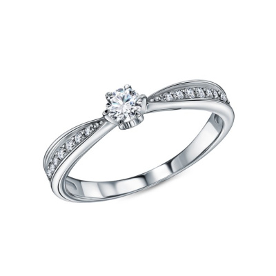 Золотое кольцо с бриллиантами природными