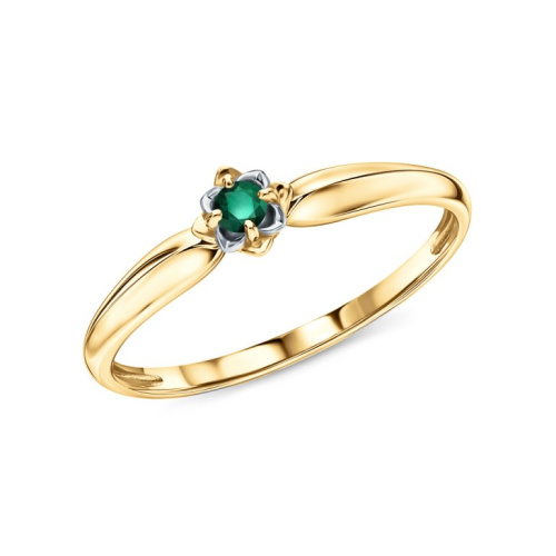 Золотое кольцо с изумрудами природными