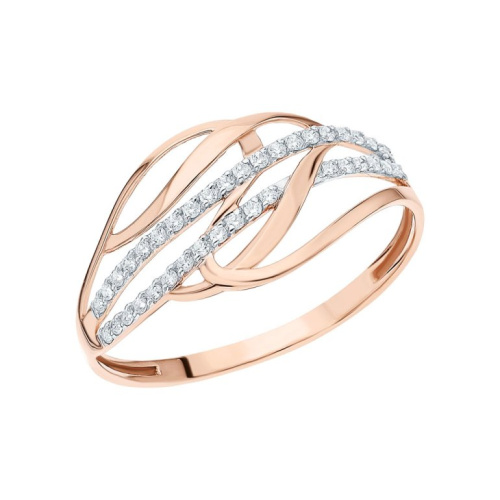 Золотое кольцо с фианитами