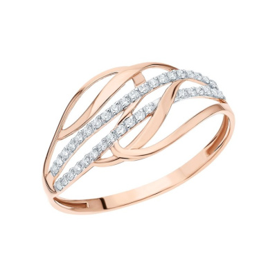 Золотое кольцо с фианитами