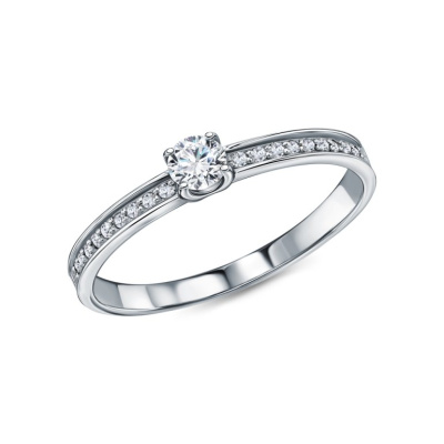 Золотое кольцо с бриллиантами природными