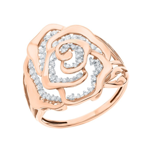 Золотое кольцо с фианитами