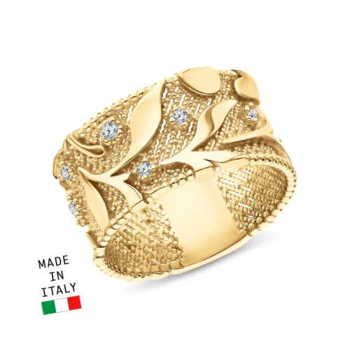 Золотое кольцо с фианитами