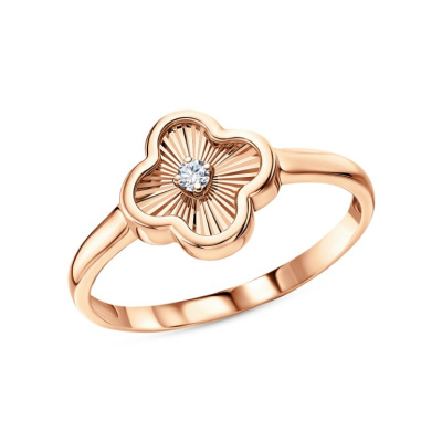 Золотое кольцо с бриллиантами природными