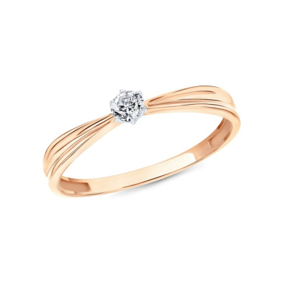 Золотое кольцо с фианитами