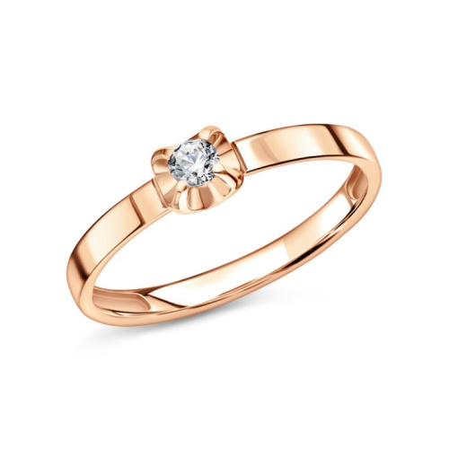 Золотое кольцо с фианитами