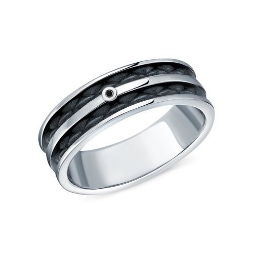 Серебряное кольцо с бриллиантами природными