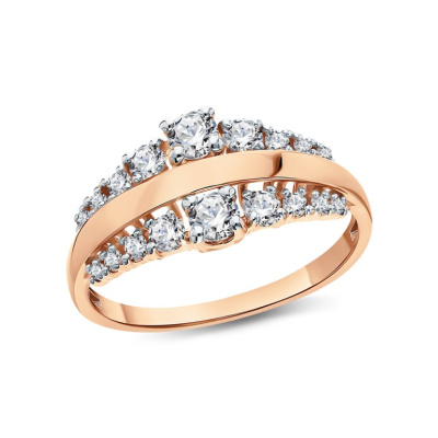 Золотое кольцо с фианитами