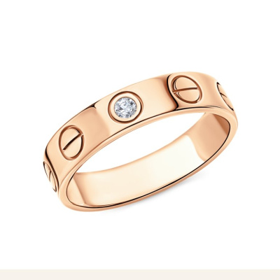 Золотое кольцо с бриллиантами природными