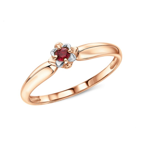 Золотое кольцо с рубинами природными