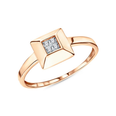 Золотое кольцо с фианитами