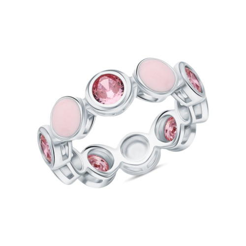 Серебряное кольцо с эмалью и фианитами