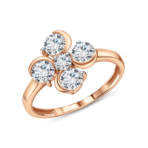 Золотое кольцо с фианитами