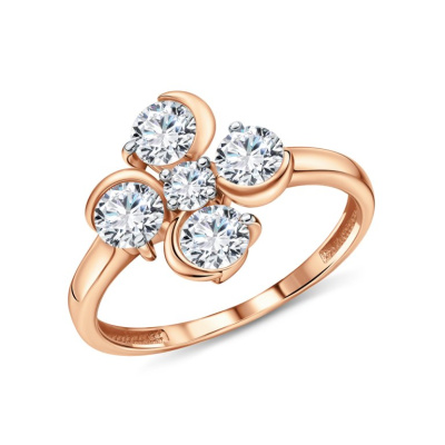 Золотое кольцо с фианитами