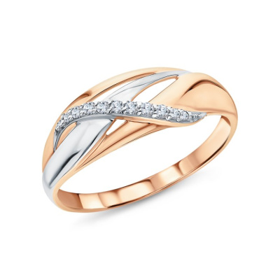 Золотое кольцо с фианитами