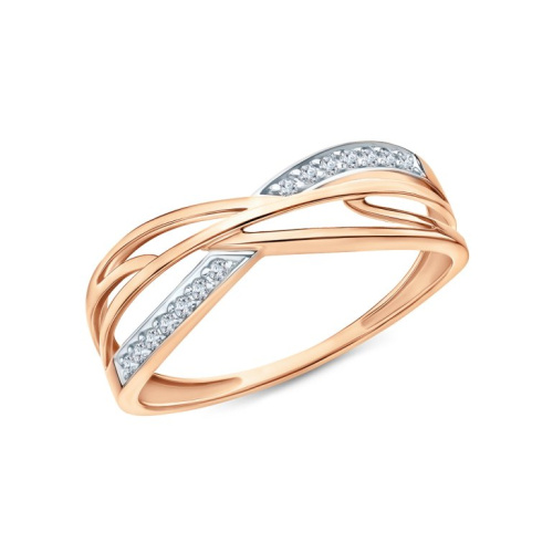 Золотое кольцо с фианитами