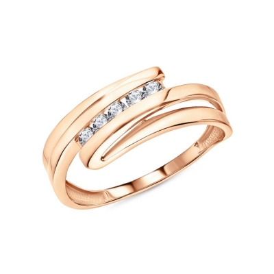 Золотое кольцо с фианитами