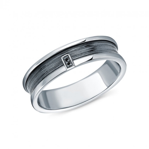 Серебряное кольцо с бриллиантами природными