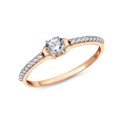 Золотое кольцо с фианитами