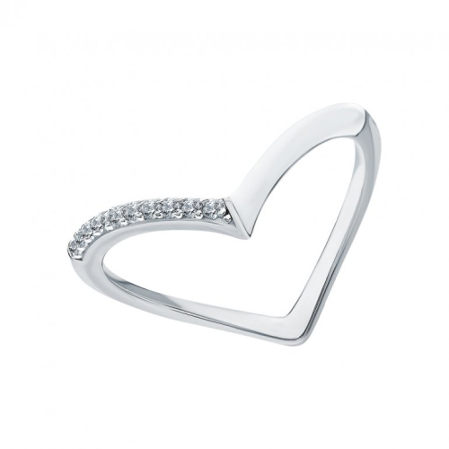 Серебряное кольцо с эмалью и фианитами