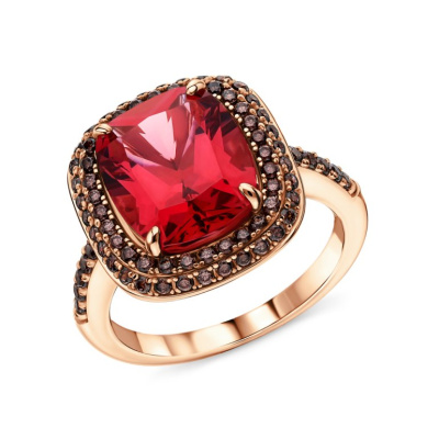 Серебряное кольцо с фианитами и алпанитом