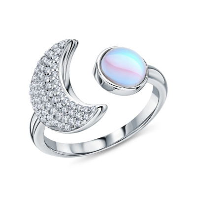 Серебряное кольцо с фианитами и алпанитом