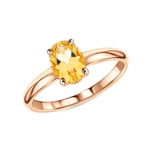Золотое кольцо с цитрином природным