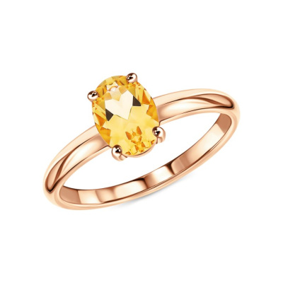 Золотое кольцо с цитрином природным