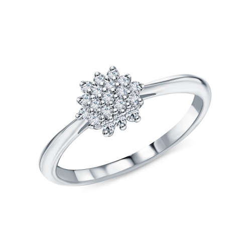 Серебряное кольцо с бриллиантами выращенными