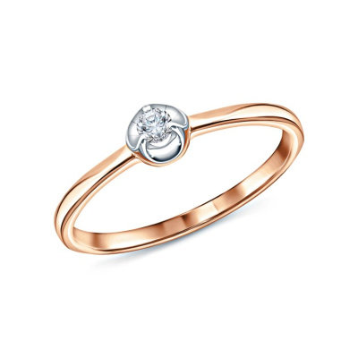 Золотое кольцо с бриллиантами природными