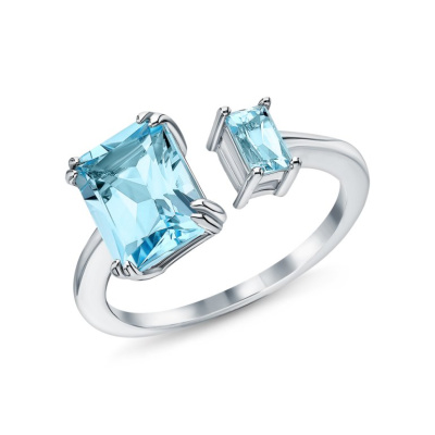 Серебряное кольцо с топазами природными