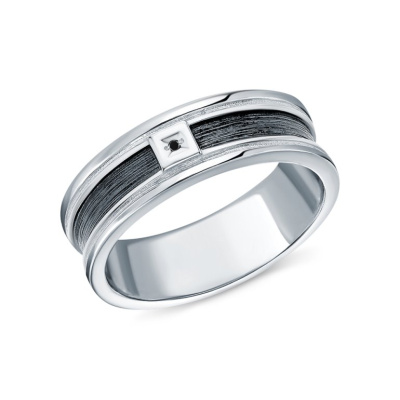 Серебряное кольцо с бриллиантами природными