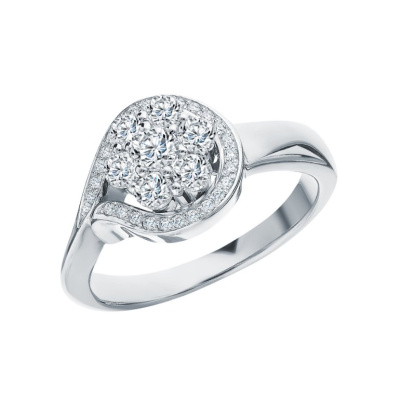 Золотое кольцо с бриллиантами природными