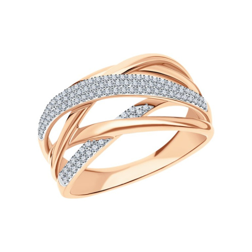 Золотое кольцо с бриллиантами природными