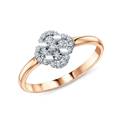 Золотое кольцо с бриллиантами природными