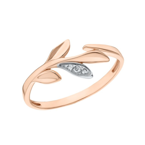 Золотое кольцо с бриллиантами природными