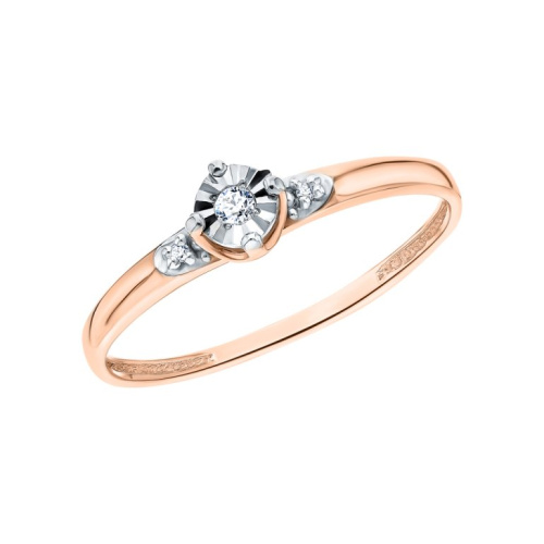 Золотое кольцо с бриллиантами природными