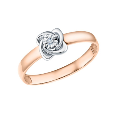 Золотое кольцо с бриллиантами природными