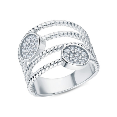 Серебряное кольцо с фианитами