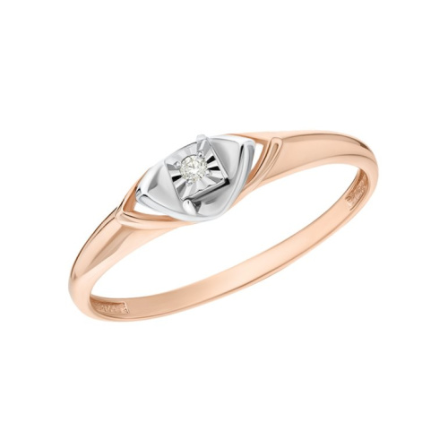 Золотое кольцо с бриллиантами природными