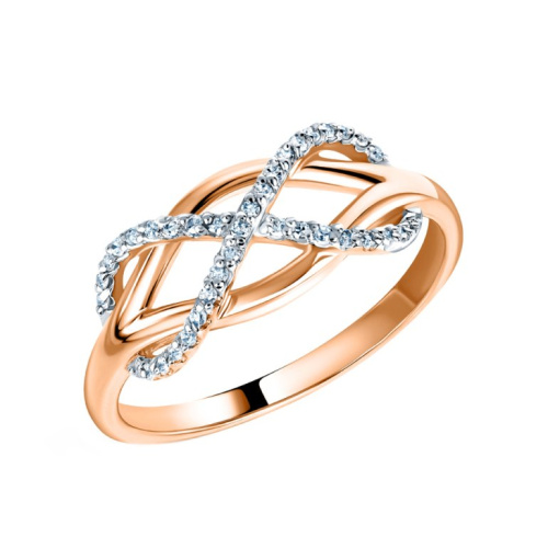 Золотое кольцо с бриллиантами природными