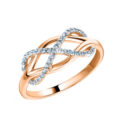 Золотое кольцо с бриллиантами природными