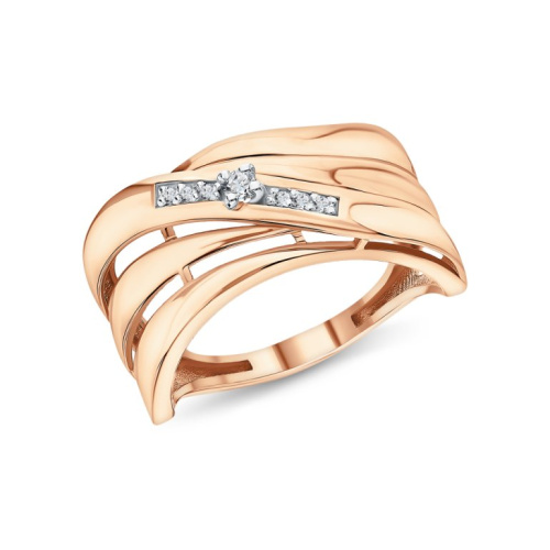 Золотое кольцо с фианитами