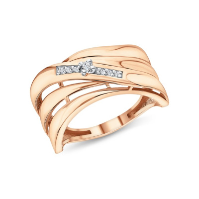 Золотое кольцо с фианитами