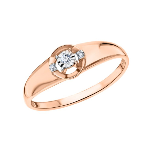 Золотое кольцо с бриллиантами природными