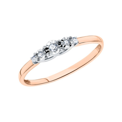 Золотое кольцо с бриллиантами природными